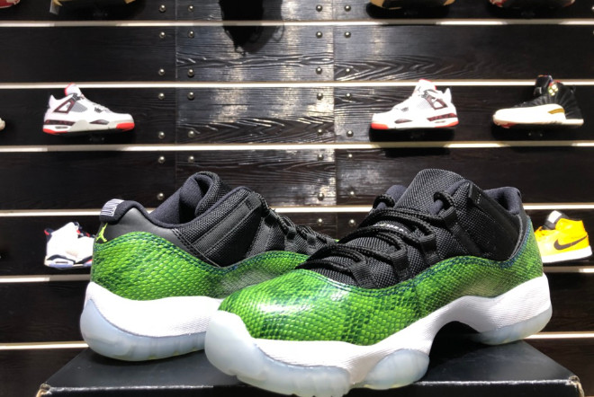 Air Jordan 11 AJ11 Green Snakeskin Shoes